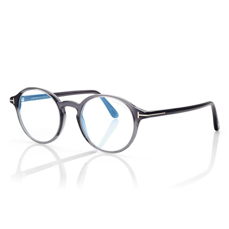 A pait of black Tom Ford glasses on a white background